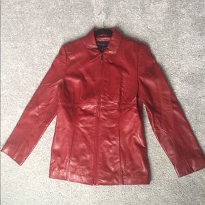 Red leather Kenneth Cole Reaction jacket